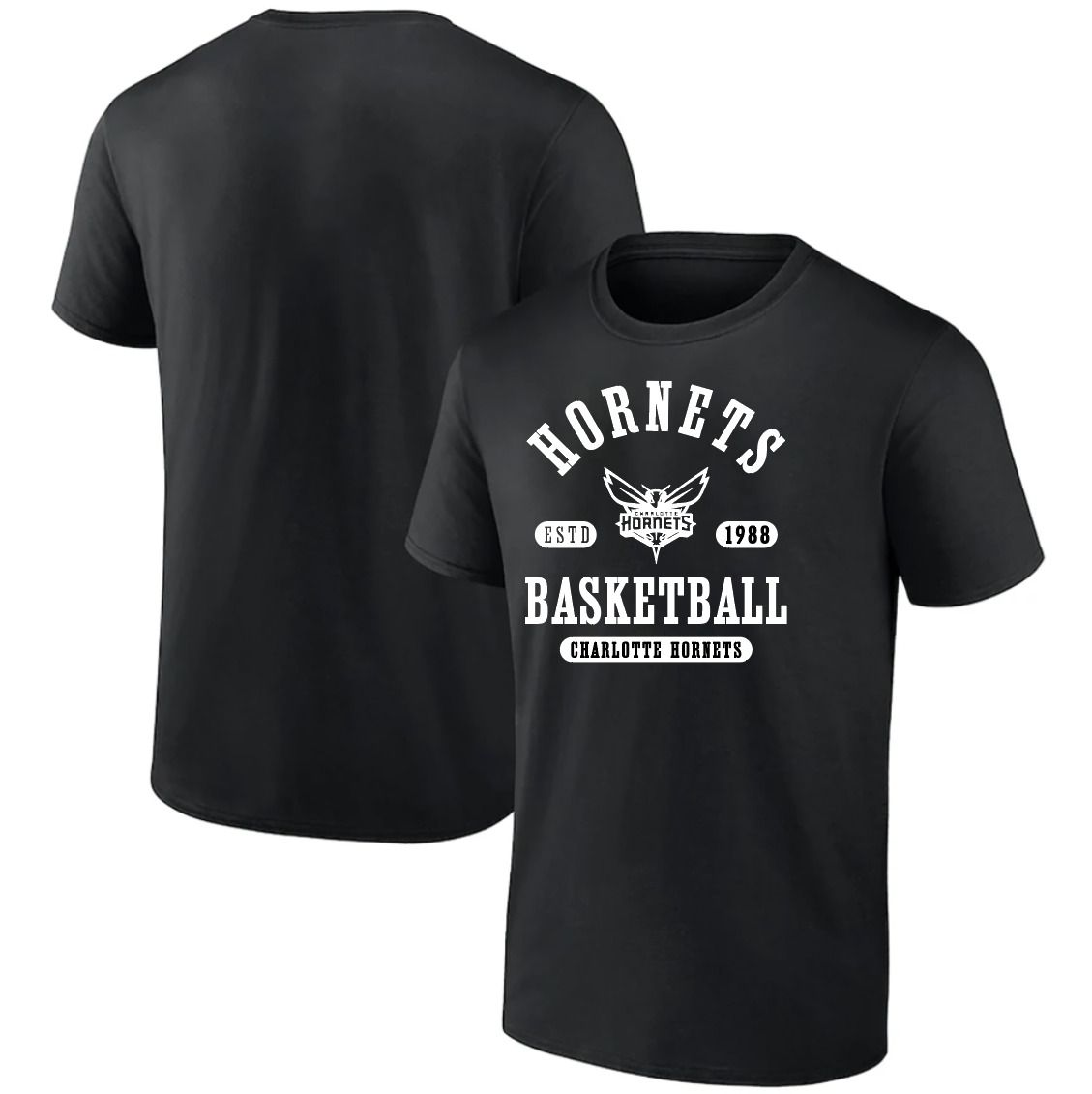Men 2025 NBA Charlotte Hornets Black T shirts style 041->nba t-shirts->Sports Accessory